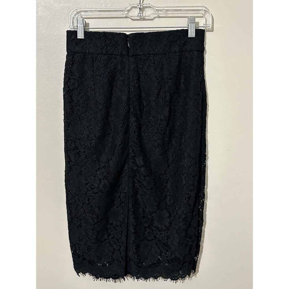 J.Crew Pintucked Pencil Skirt in Black Lace: Size 2 Floral Goth‎ Whimsigoth - Picture 4 of 11